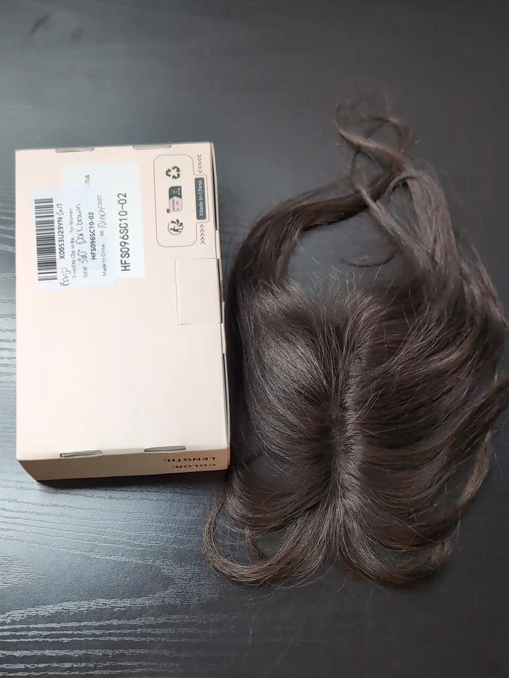 10 Inch 13x3 Dark Brown 360 Coverage Clip In Human Hair Topper With Wispy Bangs